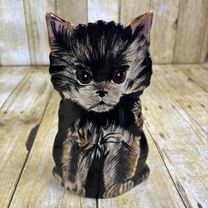 Dogs By Nina Lyman Vase Yorkie 8" Yorkshire Terrier Hand Painted